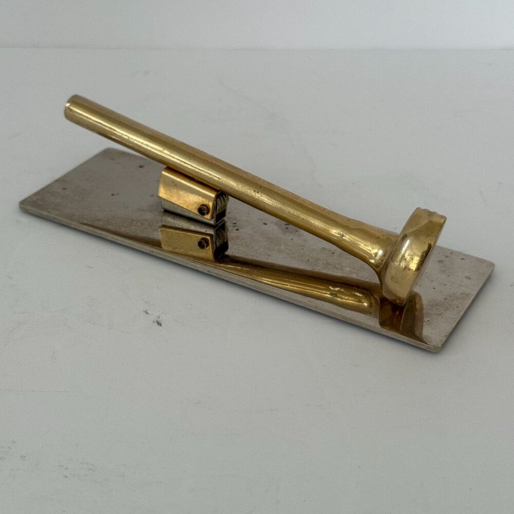 Golf Club Paper Holder 1970s Brass Clip Document Vintage Novelty Office Gift - Picture 2 of 5